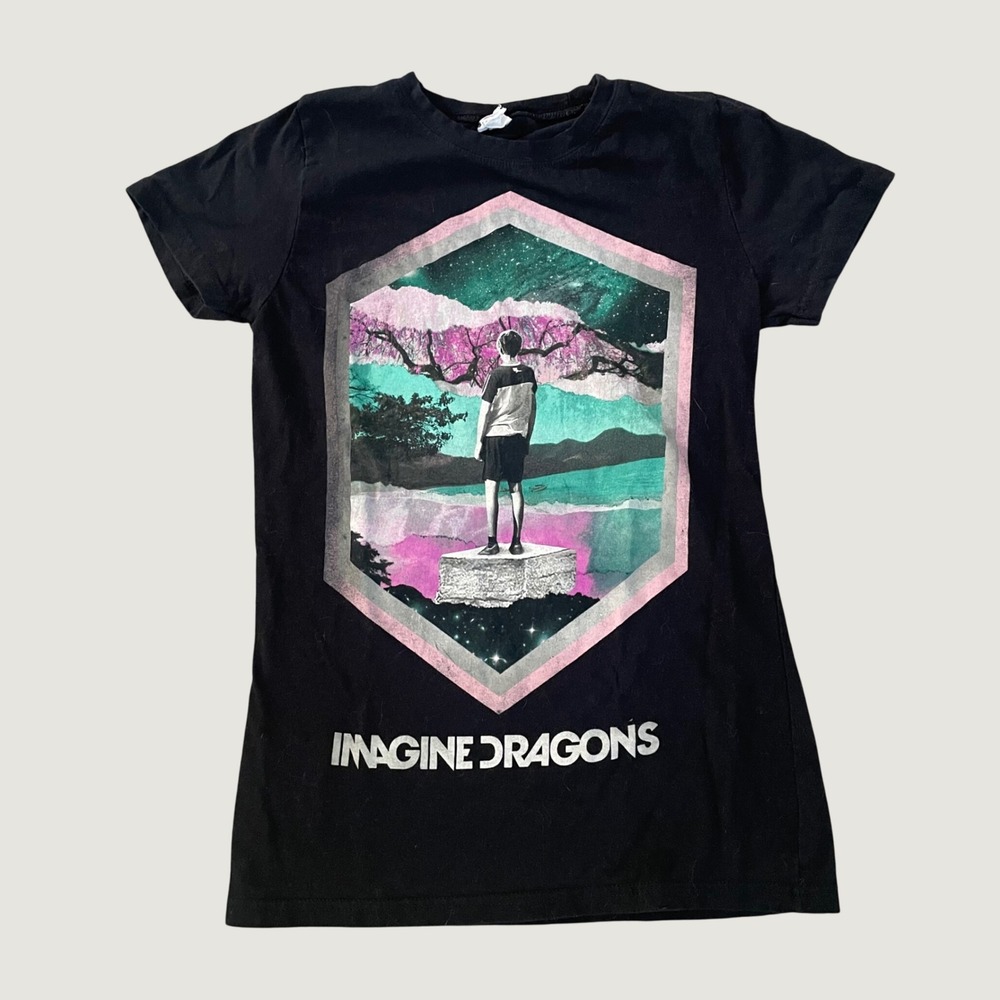 Imagine Dragons Geo T-Shirt YOUTH Large Kids Whimsical Graphic Hexagon Boy Black